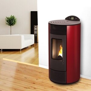 Poêle à granulés MODERNA SMART 8.7 kW rond bordeaux