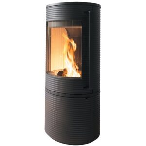 Poêle à bois en fonte “Altara” – Raccordable – Anthracite